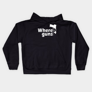 Where Guns? White Kids Hoodie